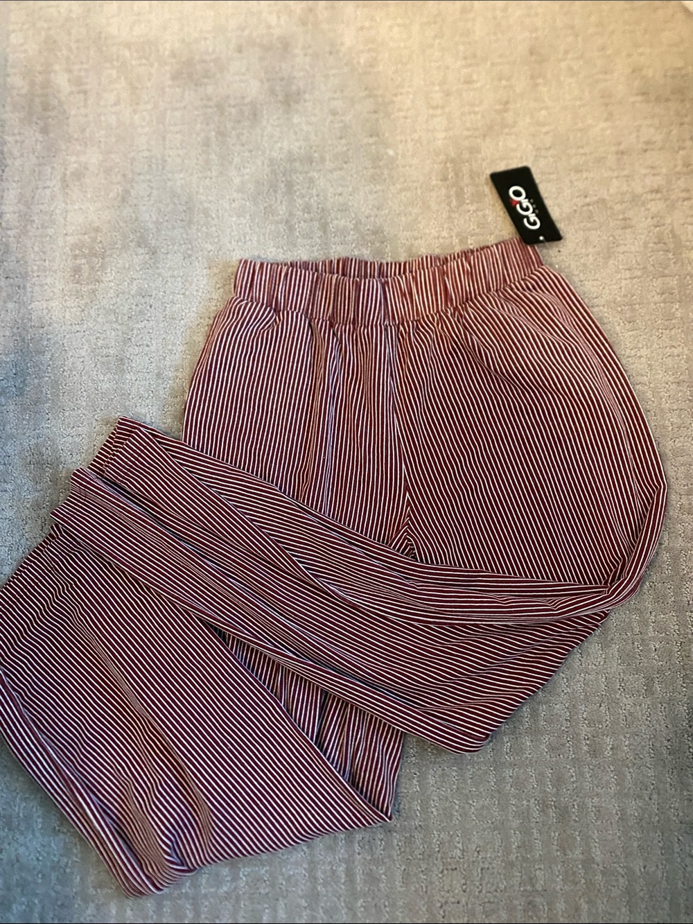 GiGiO striped maroon flowy pants